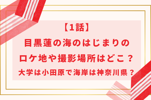 【1話】目黒蓮の海のはじまりのロケ地や撮影場所はどこ？大学は小田原で海岸は神奈川県？